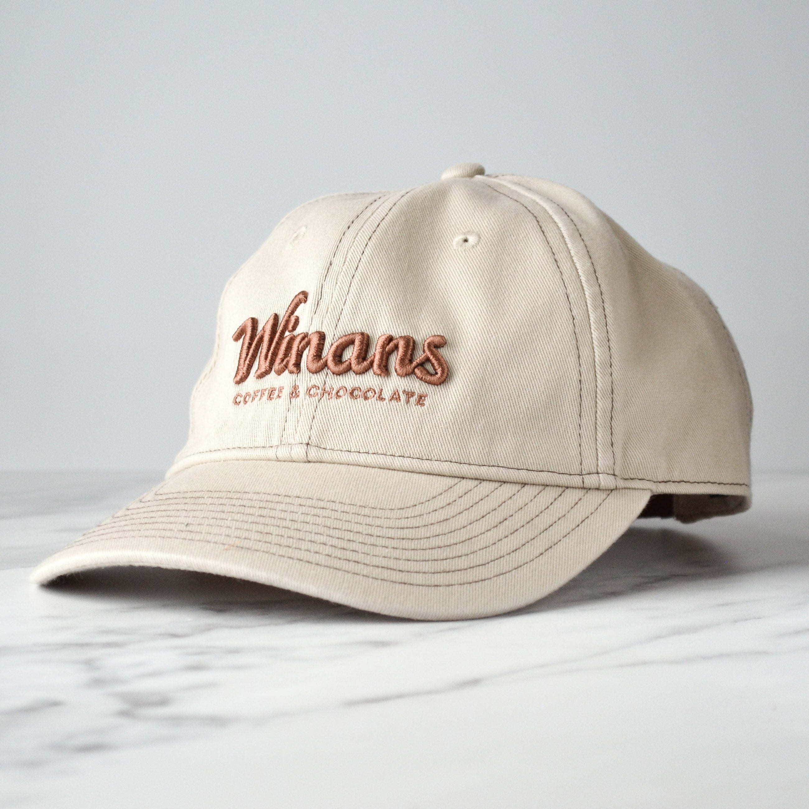 Winans Cotton Canvas Embroidered Baseball Cap, Cream