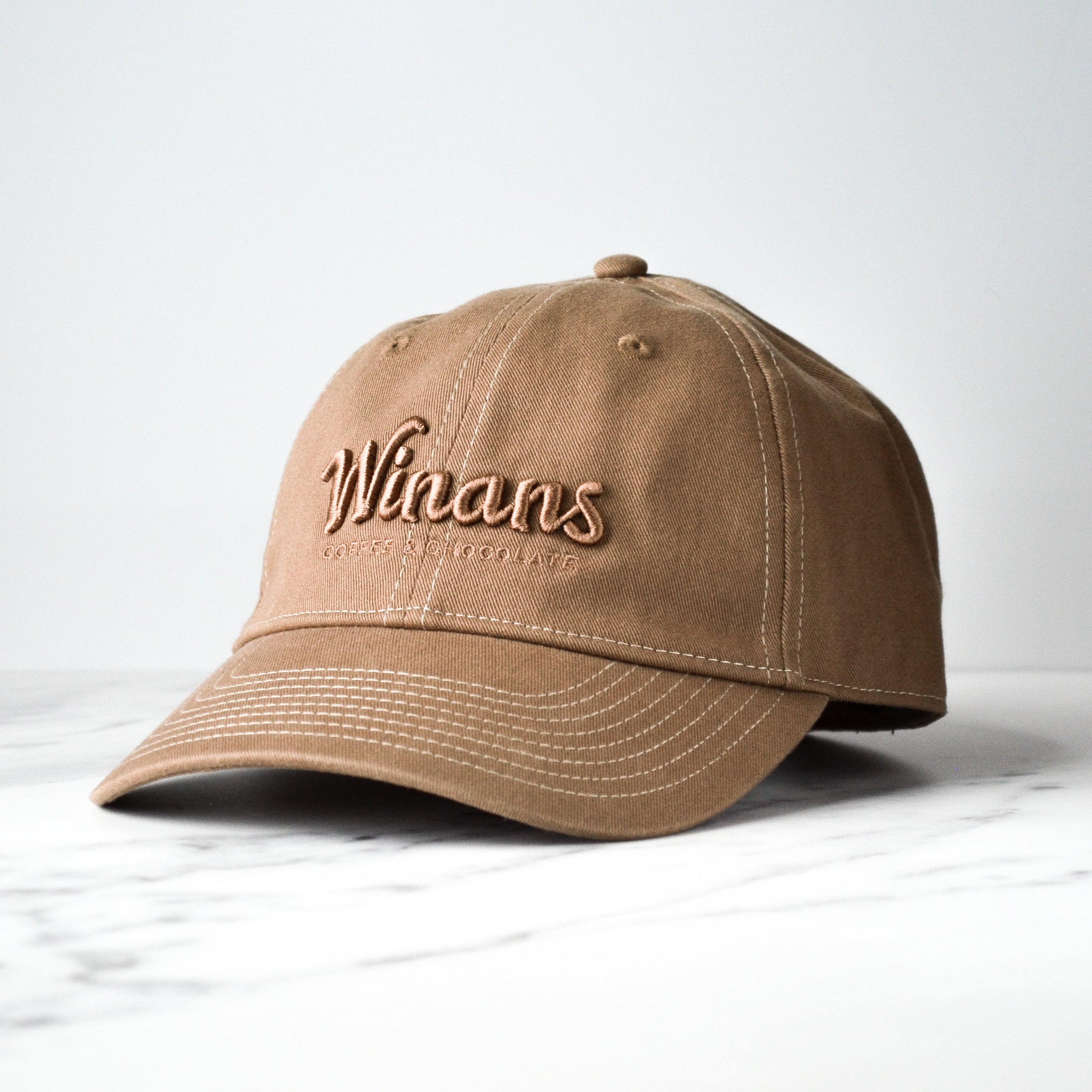 Winans Cotton Canvas Embroidered Baseball Cap, Tan