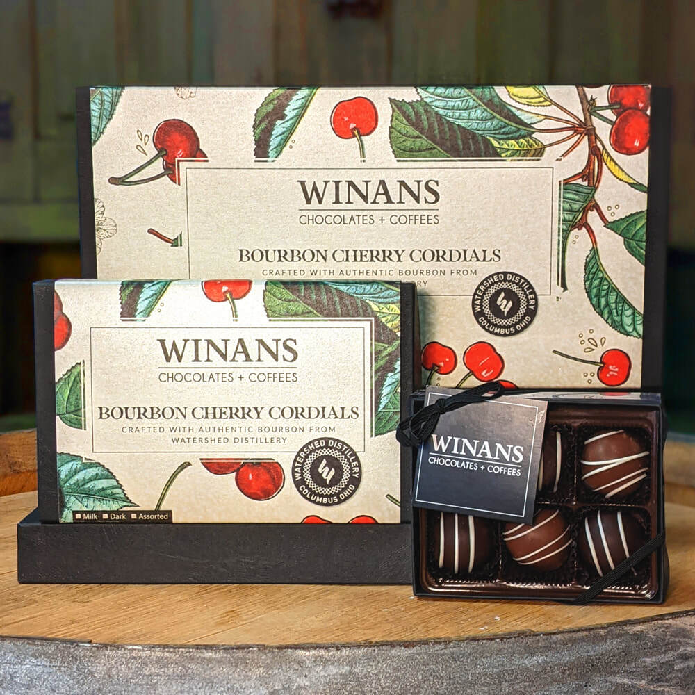 Watershed Bourbon Cherry Cordials | Winans Coffee & Chocolate Watershed Bourbon Cherry Cordials | Winans Coffee & Chocolate